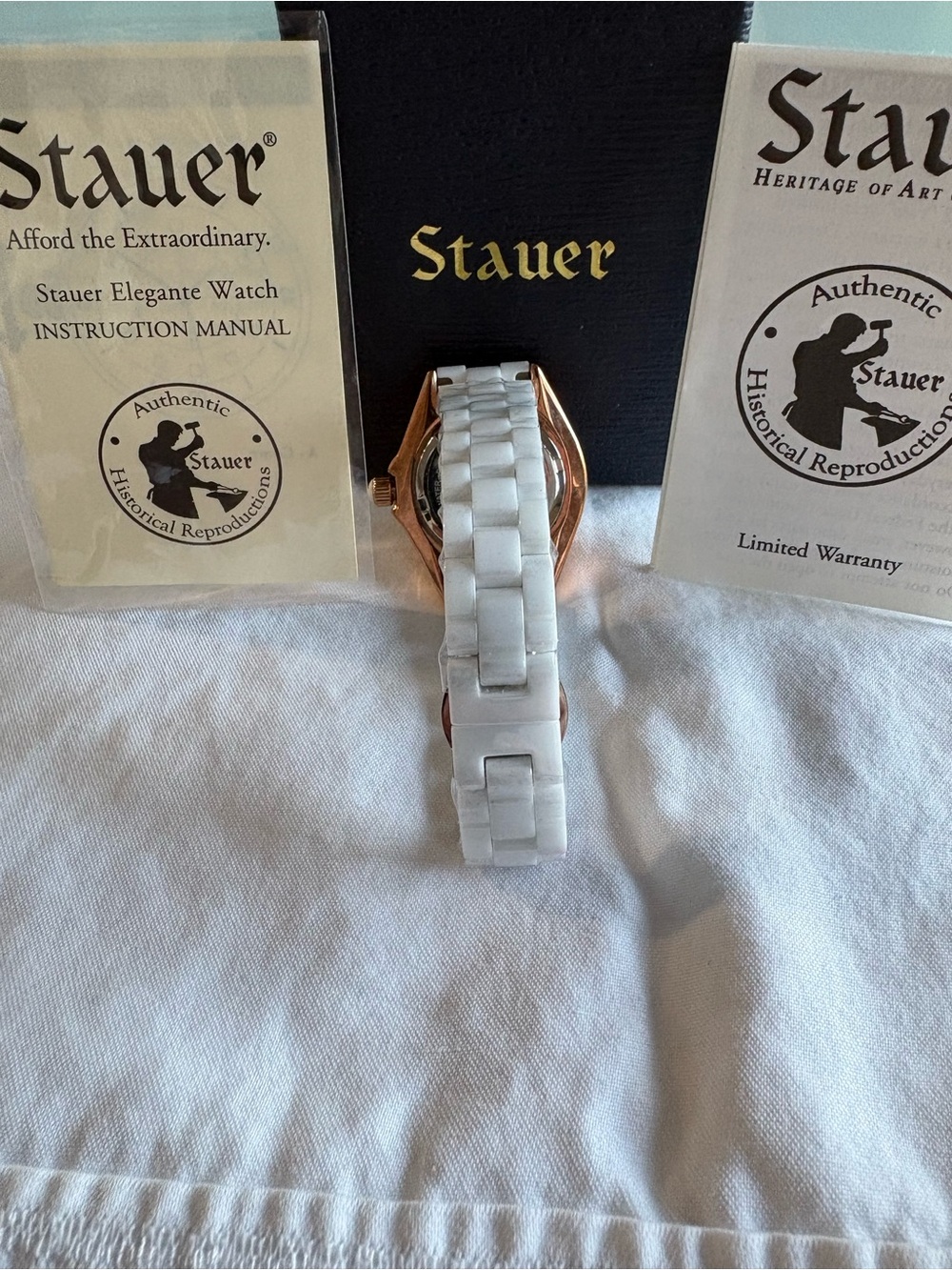 Stauer White Ceramic and Rose Gold Watch - Picture 3 of 5